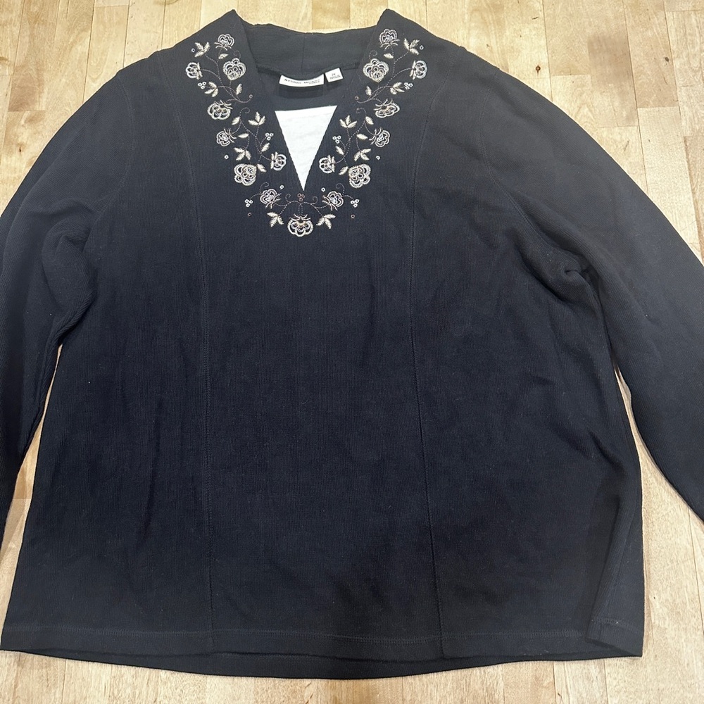 Studio Works Black Embellished Boxy Blouse